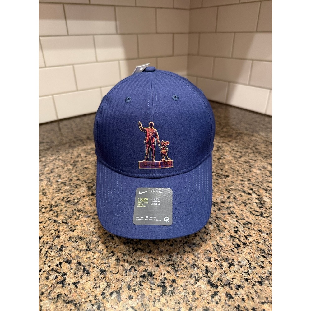 Disney World Nike Legacy91 50th Anniversary Hat Mens OS Navy Blue Polyester